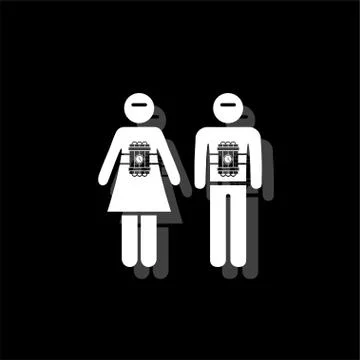 Terrorist icon flat Stock Illustration