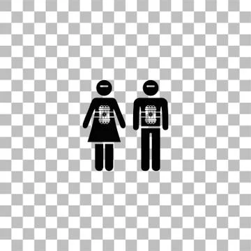 Terrorist icon flat Stock Illustration