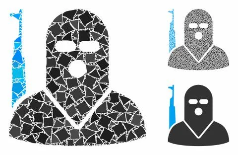 Terrorist Mosaic Icon of Irregular Items Stockillustratie