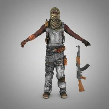 Terrorist (Somali pirate) 3D Model