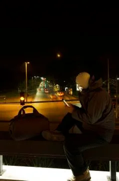 Terrorist using social media Stock Photos