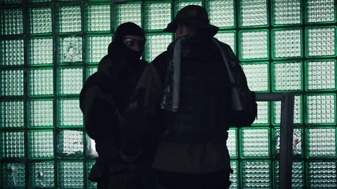 Terrorist waiting attack Stock Footage 76755563