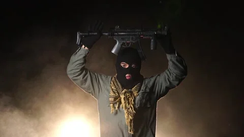 The terrorists surrendered to the war that took place Stock Footage 220139523