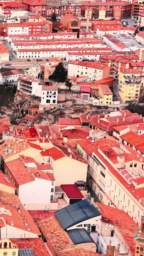 Teruel rooftops Spain Vertical video. Stock-Footage 346842730