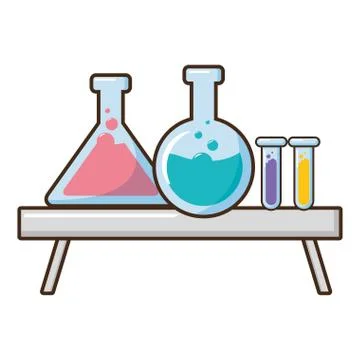 Tes tubes laboratory science Stock Illustration