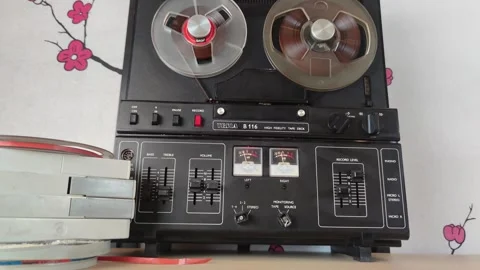 Tesla B116 Tape Machine in Action Stock Footage 276641277