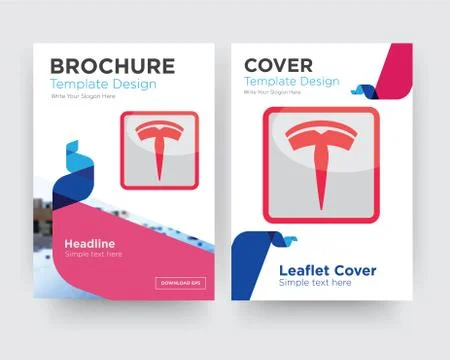 Tesla brochure flyer design template Free Stock Illustration