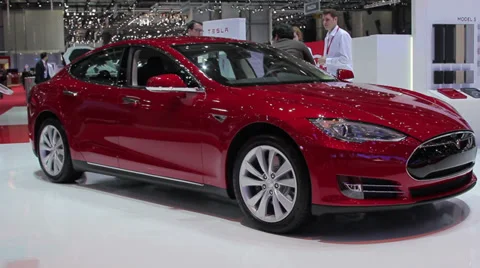 Tesla car Vídeo Stock 37183873
