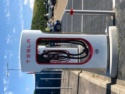 Tesla charging point Stock Photos