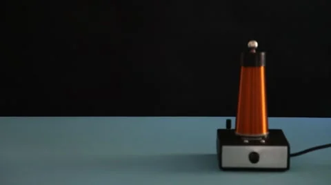 Tesla Coil and Fluorescent Light Stock Footage 64802601
