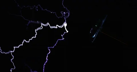 Tesla Coil electricity energy 4K Stock Footage