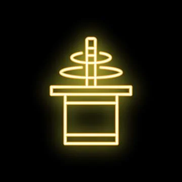 Tesla coil experiment glowing with yellow neon light Stock Illustration