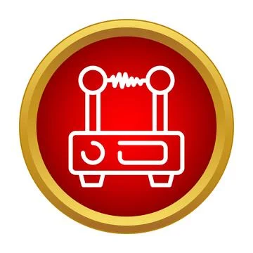 Tesla coil generating high voltage electricity icon Stock Illustration