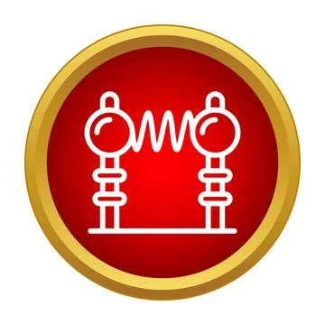 Tesla coil icon representing high voltage electricity experiment Stock Illustration