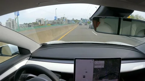 Tesla hyperlapse downtown to oakridge Stock Footage 195718680