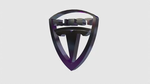 Tesla Logo - 3D with Alpha channel Video stock 146126292