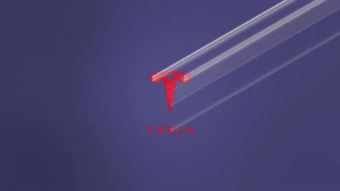 Tesla Logo Light Reveal Video stock 157698561
