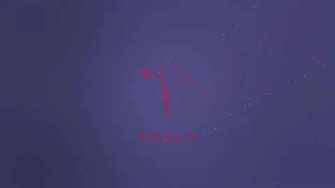 Tesla Logo Wind Dissolve Video stock 157699338