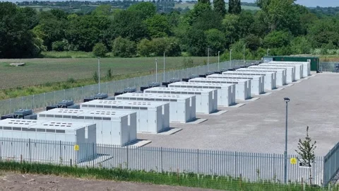 Tesla Mega Pack Lithium Energy Storage System Stock Footage 246117930