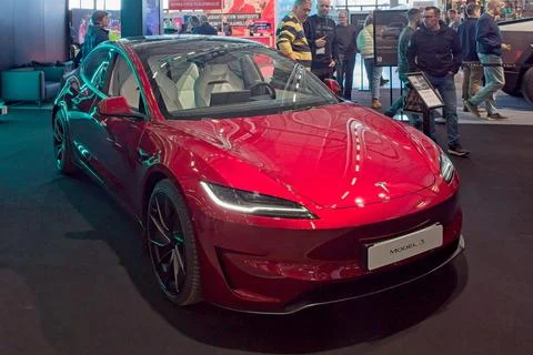 Tesla Model 3 (2025). Stock Photos