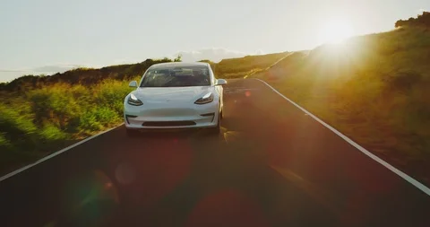 Tesla Model 3 Electric Car Stock Footage 89521540