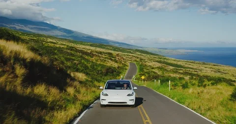 Tesla Model 3 Electric Car Stock Footage 89528682