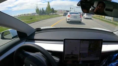 Tesla Model 3 hyperlapse - Richmond to City Center Stock Footage 195718705