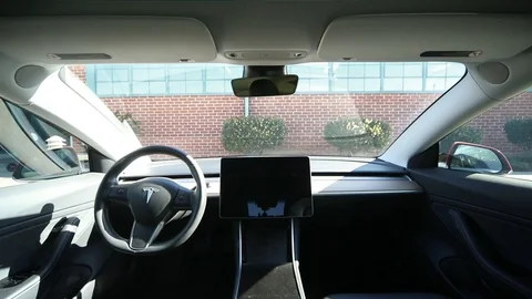 Tesla Model 3 Smart Summon Stock Footage 119674105