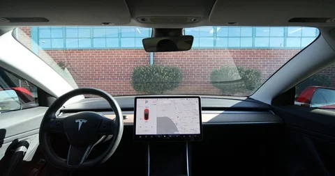 Tesla Model 3 Smart Summon Stock Footage 119674912