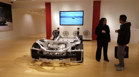 Tesla Model S car on display in Palo Alto, CA Stock Footage 59758598