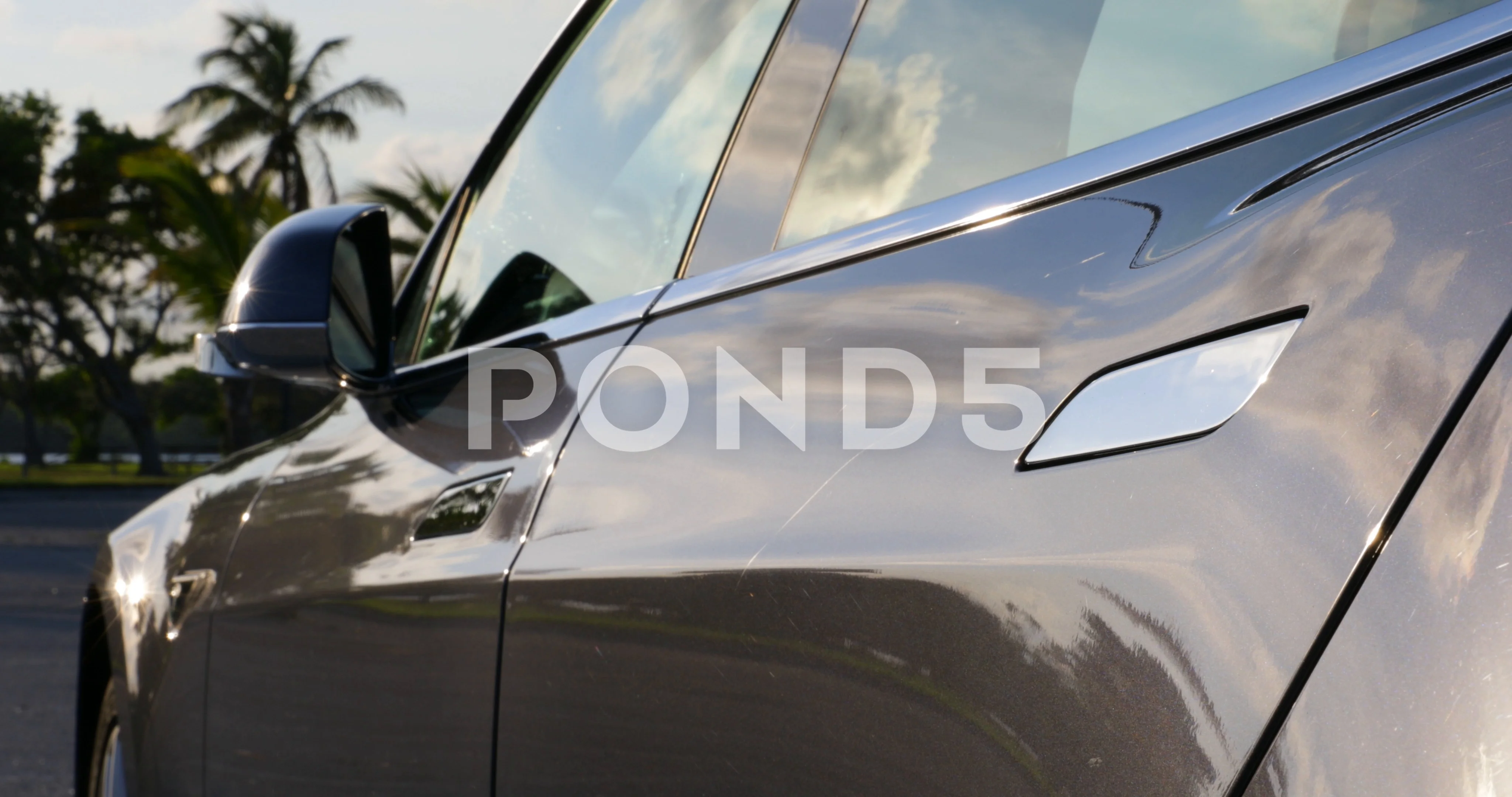 Tesla Model S Door Handles Opening Stock Footage 91311098