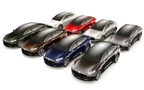 Tesla Model X multi-colours 3D Model