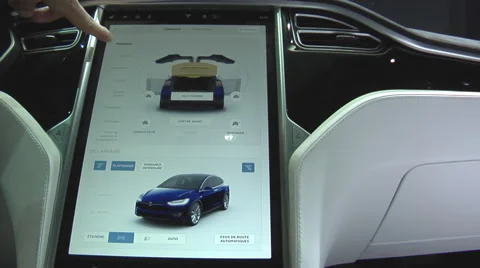 Tesla Model X P100D. Touchscreen Overview Stock Footage 68416544