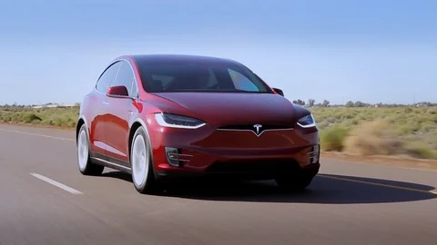 Tesla Model X - Rolling, Sudden acceleration. Stock Footage
