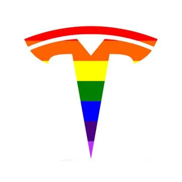 Tesla rainbow logo Stock Illustration