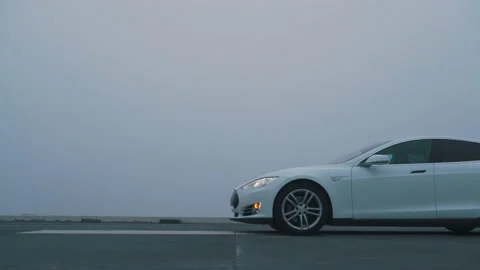 Tesla rides on an autopilot Vídeos de archivo 144578727