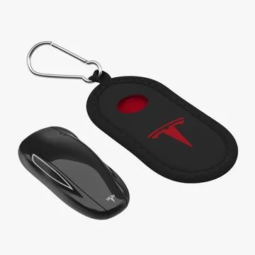 Tesla S Key Fob And Black Cover 3D Model