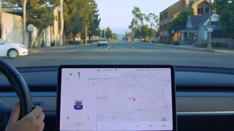 Tesla Sunset 2 Stock Footage 130296623