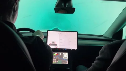 Tesla Tunnel Back Seat (Las Vegas) Stock Footage 198218425
