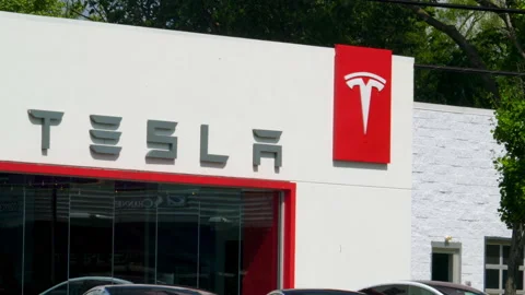 TESLA - VARIOUS BROLL ANGLES, DEALERSHIP, CARS, ELECTRIC VEHICLES Stock Footage 151125181