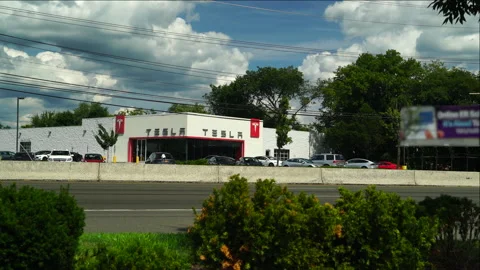 TESLA - VARIOUS BROLL ANGLES, DEALERSHIP, CARS, ELECTRIC VEHICLES Stock Footage 151160113