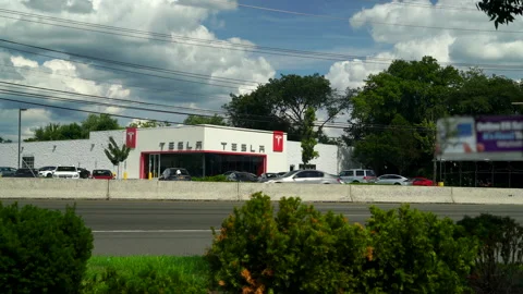 TESLA - VARIOUS BROLL ANGLES, DEALERSHIP, CARS, ELECTRIC VEHICLES Stock Footage 151160166