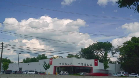 TESLA - VARIOUS BROLL ANGLES, DEALERSHIP, CARS, ELECTRIC VEHICLES Stock Footage 151161130