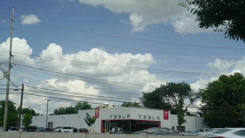 TESLA - VARIOUS BROLL ANGLES, DEALERSHIP, CARS, ELECTRIC VEHICLES Stock Footage 151161165