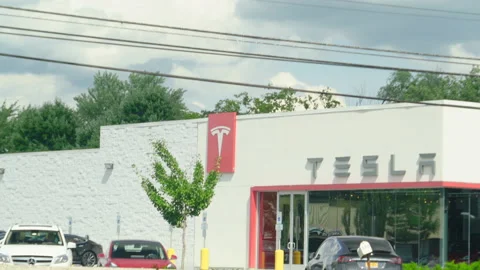 TESLA - VARIOUS BROLL ANGLES, DEALERSHIP, CARS, ELECTRIC VEHICLES Stock Footage 151161179