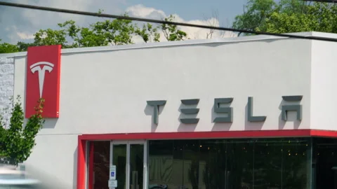 TESLA - VARIOUS BROLL ANGLES, DEALERSHIP, CARS, ELECTRIC VEHICLES Stock Footage 151161189