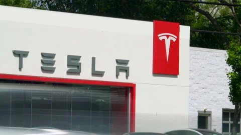 TESLA - VARIOUS BROLL ANGLES, DEALERSHIP, CARS, ELECTRIC VEHICLES Stock Footage 152198451