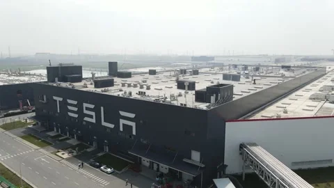 Tesla's Shanghai Gigafactory Stock Footage 151281938