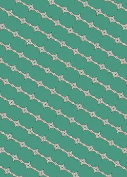 Tessellated decorative backdrop in cream puff, antique gold, emerald, dark spruc Stock Illustration