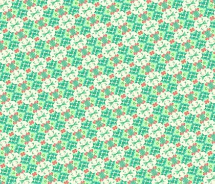 Tessellated decorative backdrop in deep teal, sea foam, bright leaf, laser lemon Illustration